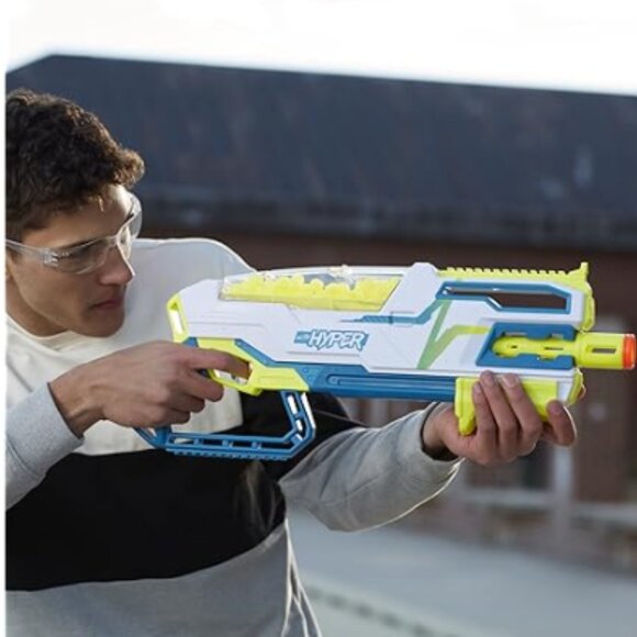 NERF Hyper Bundle, Siege-50 Pump-Action Blaster, Up to 110 FPS Velocity, Eyewear - Picture 4 of 5